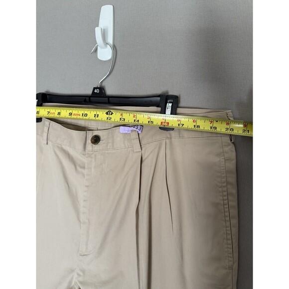 Brooks Brothers Chino Pleated Pants Men 40x30 Lot Of 2 Beige Cream Cotton Preppy - Picture 5 of 14
